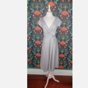 Rock Steady Gray Jacquard Retro Fit Flare Dress Nwt 1X